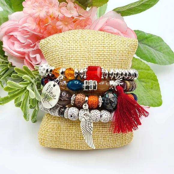 Boho Layered Beaded Bracelet Set - Picture 1 of 1